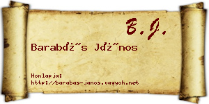 Barabás János névjegykártya