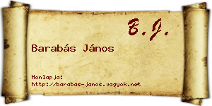 Barabás János névjegykártya