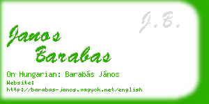 janos barabas business card